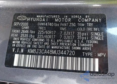2021 Hyundai Tucson Value from USA, damaged, VIN KM8J3CA48MU344720